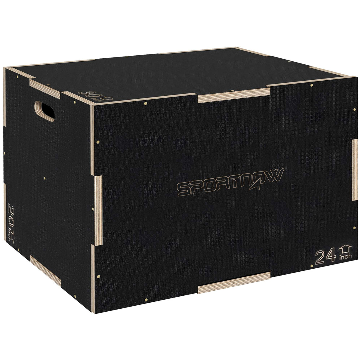 Plyo Box, 3 Heights, 61x51x41 cm, Black, 120 kg Capacity