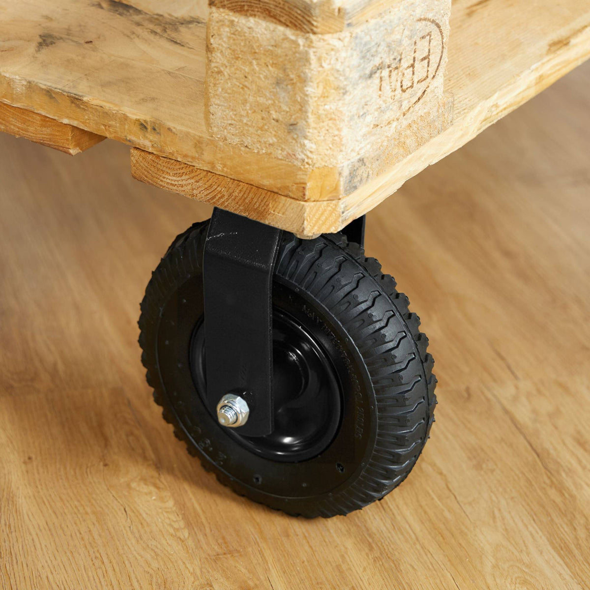 Pneumatic Fixed Castor with Steel Mounting Plate