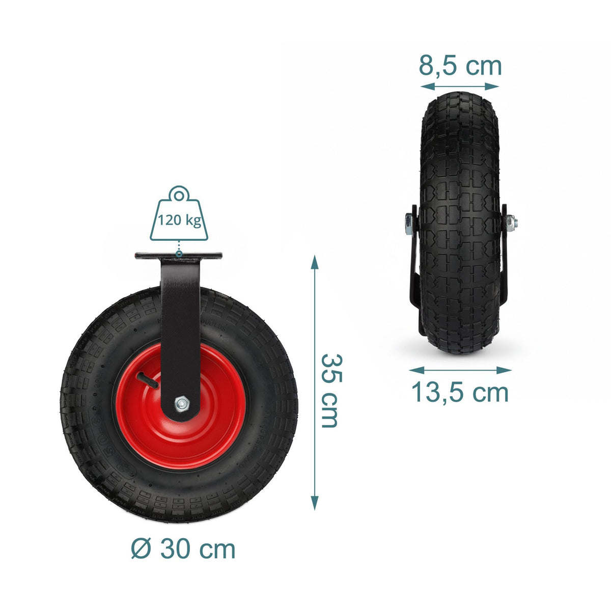 Pneumatic Load Roller with Steel Plate, 3.50-4