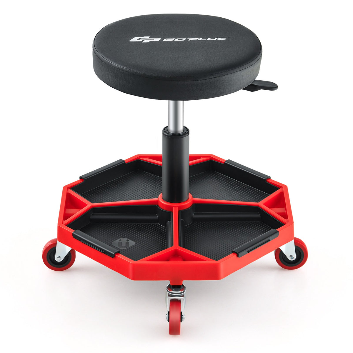 Pneumatic Rolling Mechanic Stool, 330 Lbs, Tool Tray