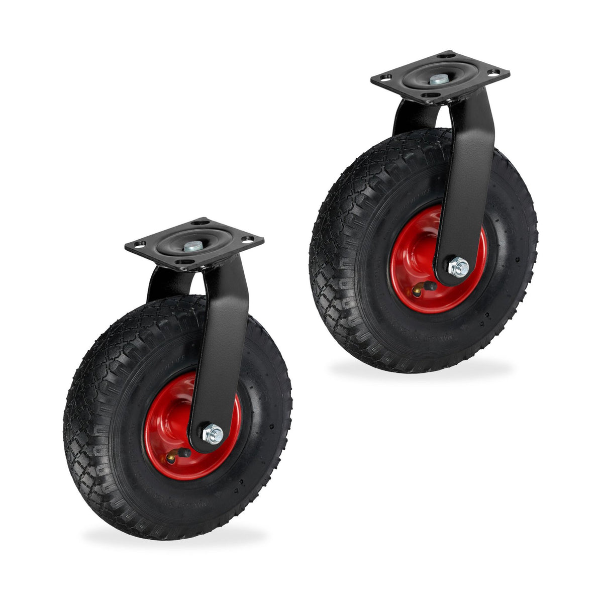 Pneumatic Swivel Castors, 3.00-4, Set of 2, Heavy Duty