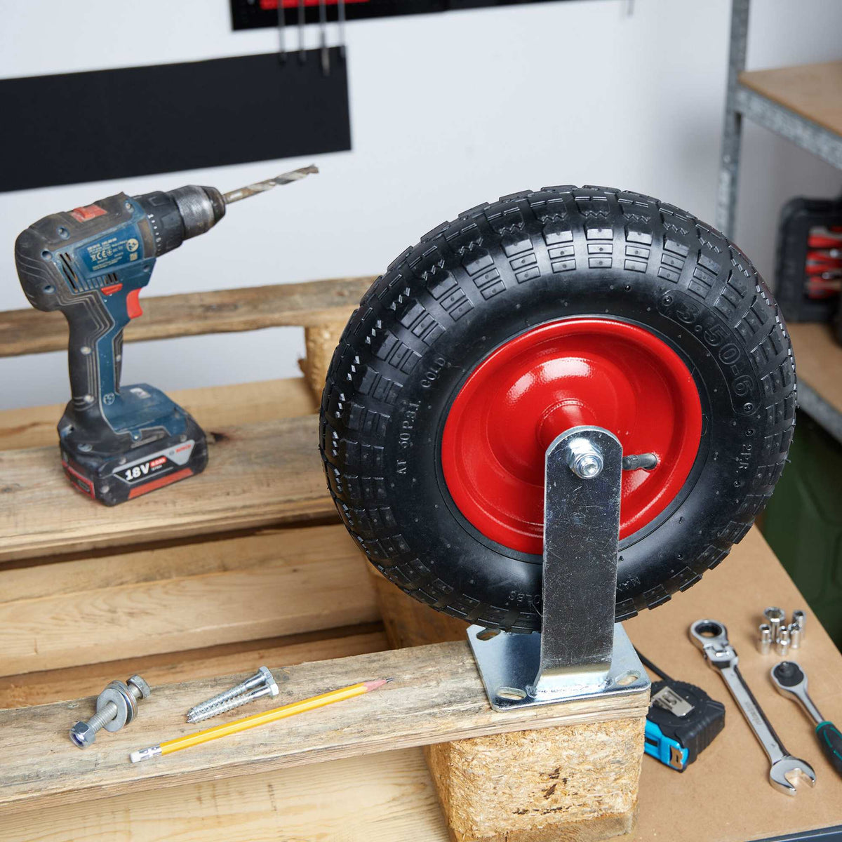 Pneumatic Tyred Load Castor with Steel Plate
