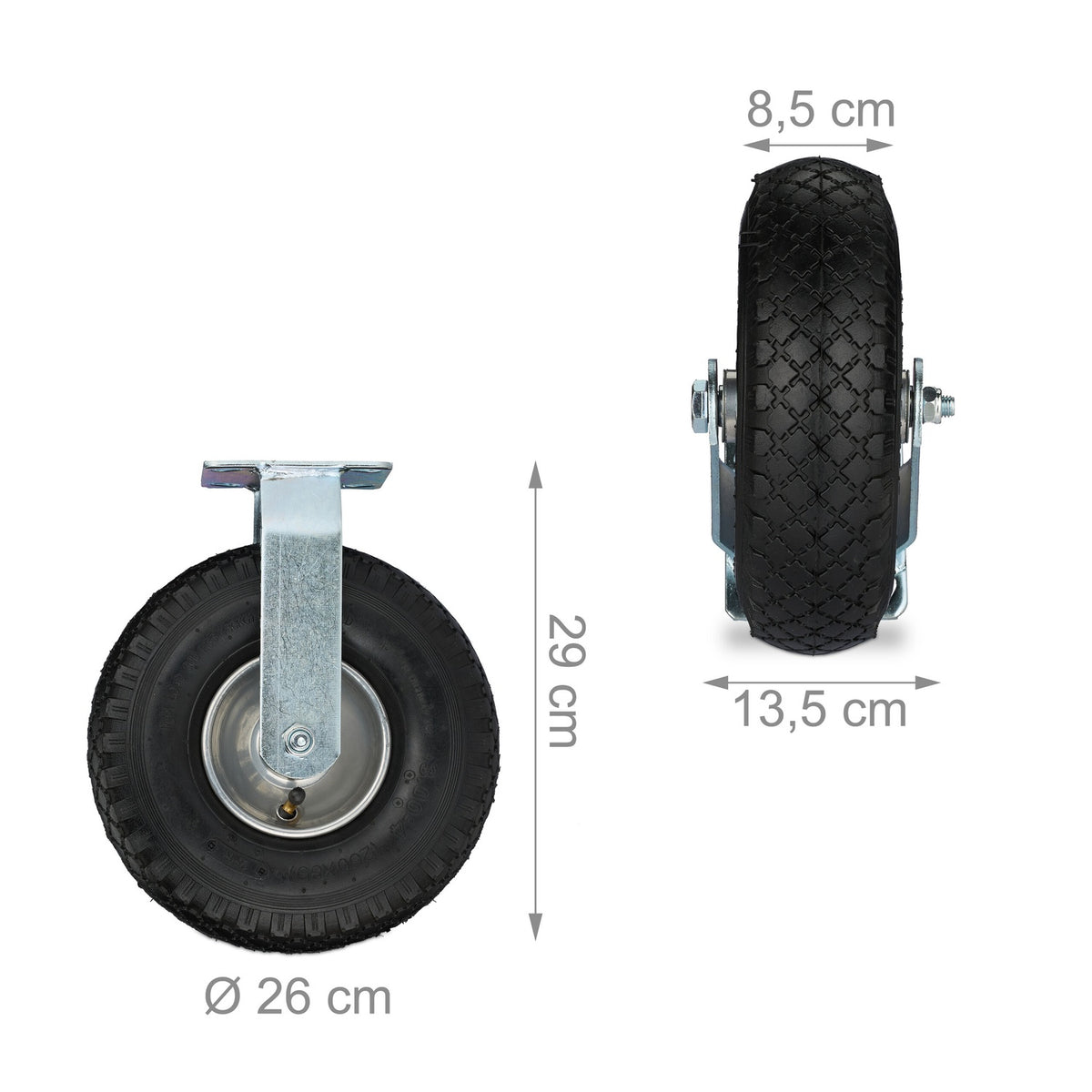 Pneumatic Tyred Load Castor with Steel Plate