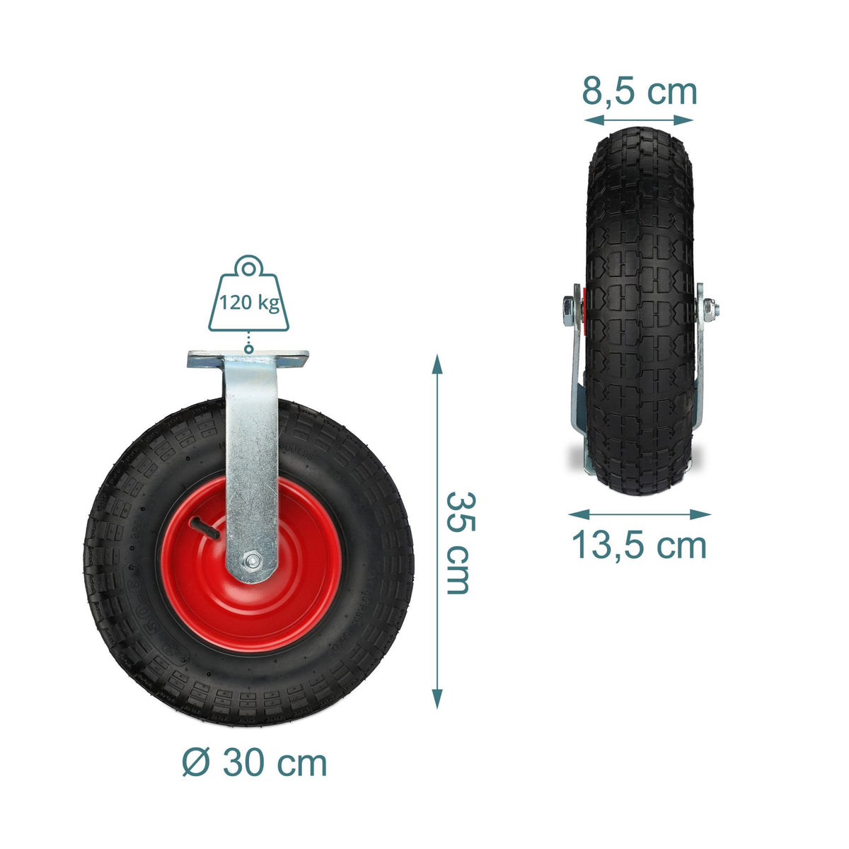 Pneumatic Tyred Load Castor with Steel Plate