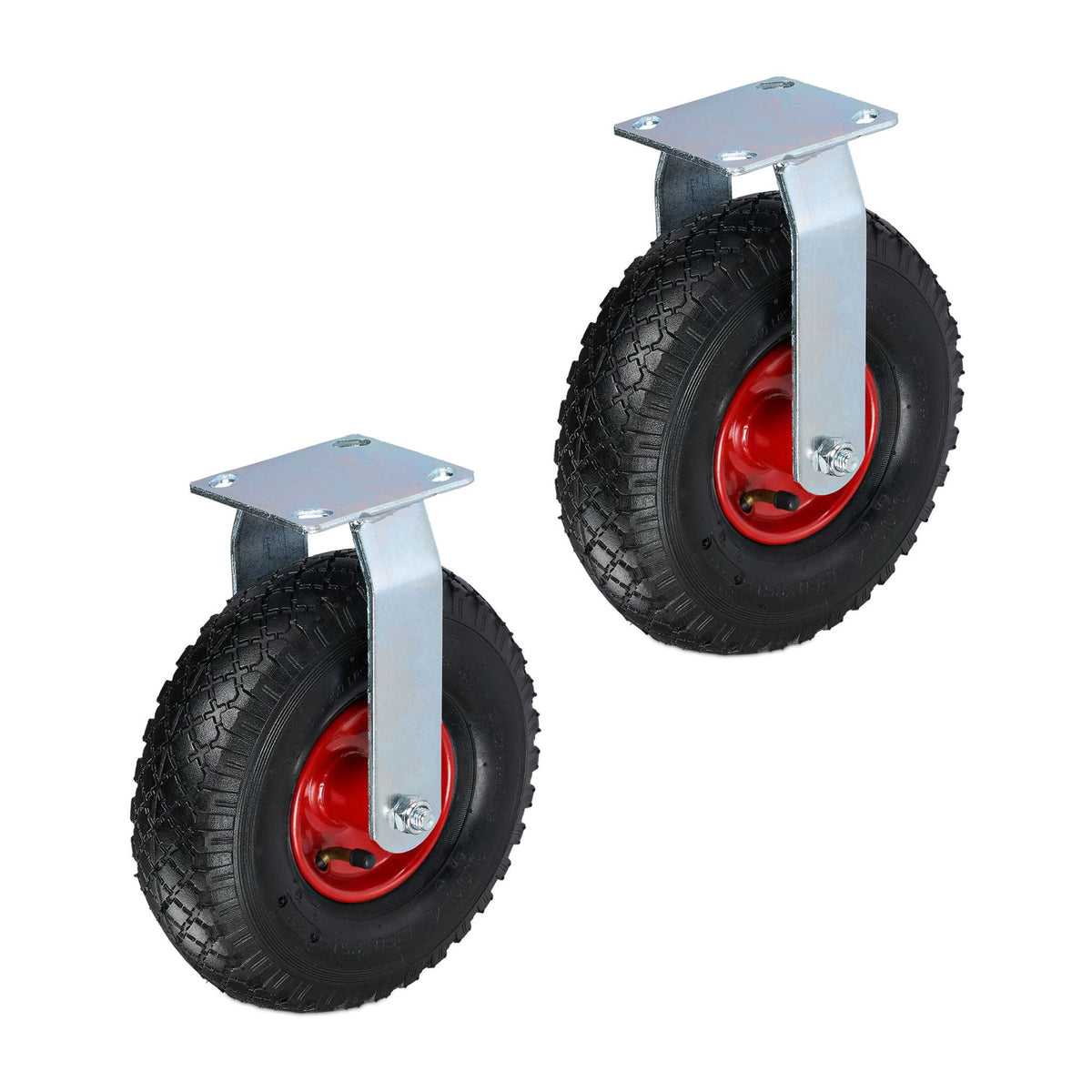 Pneumatic Wheel Castors 3.00-4, Set of 2 for Heavy Loads