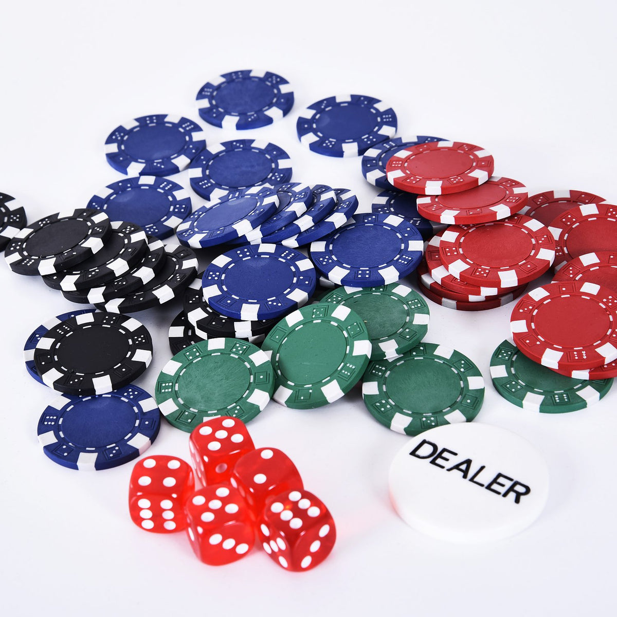 Poker Case 200 Poker Chips, 2 Card Games, 5 Dice, Aluminum Case, Polystyrene, 29.5X20.5X6.5 Cm, For Game Evenings