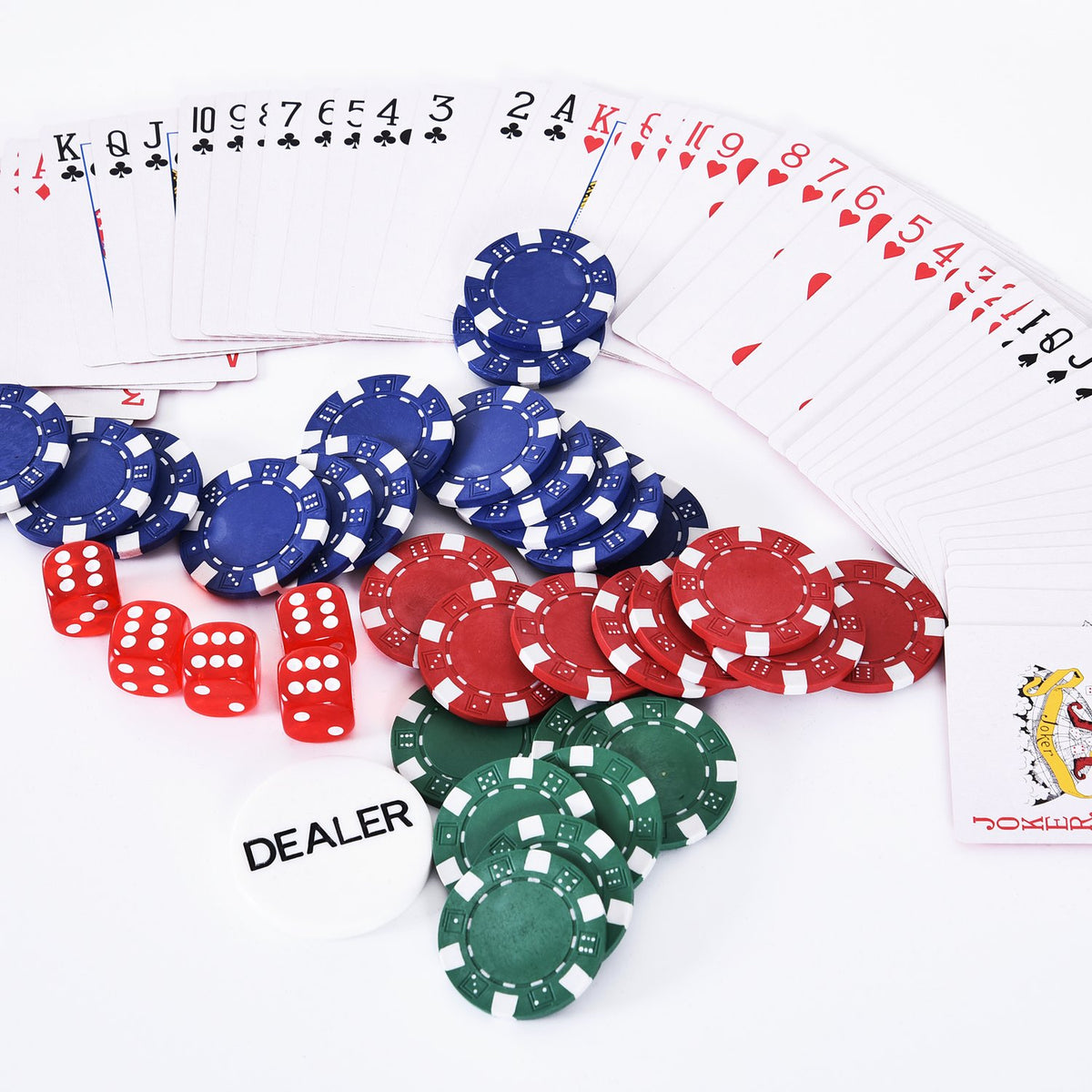 Poker Case Set 300 Chips 2 Card Games 5 Dice Aluminum Case Polystyrene Casino Nights 38X20.5X6.5Cm
