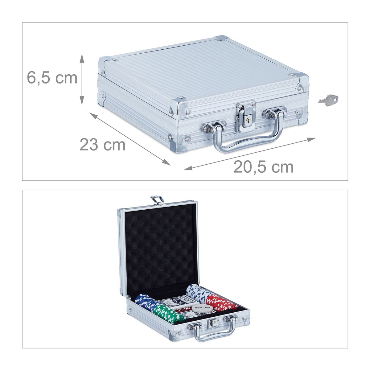 Poker case with 100 chips