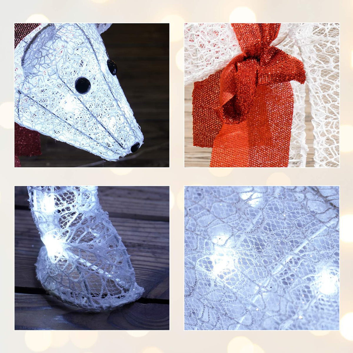 Polar Bear Christmas Decoration, 140 LEDs, Waterproof, Timer