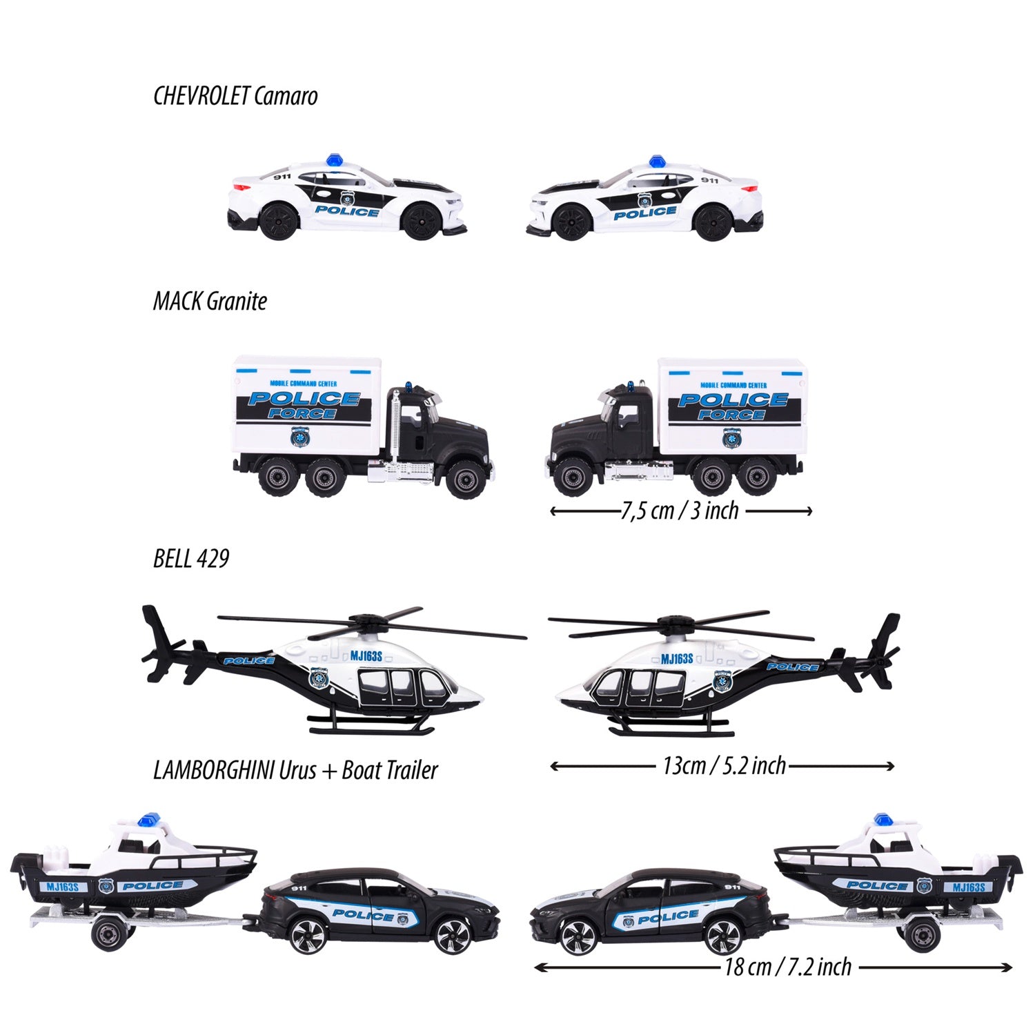 Police Vehicle 4-Pack Gift Box