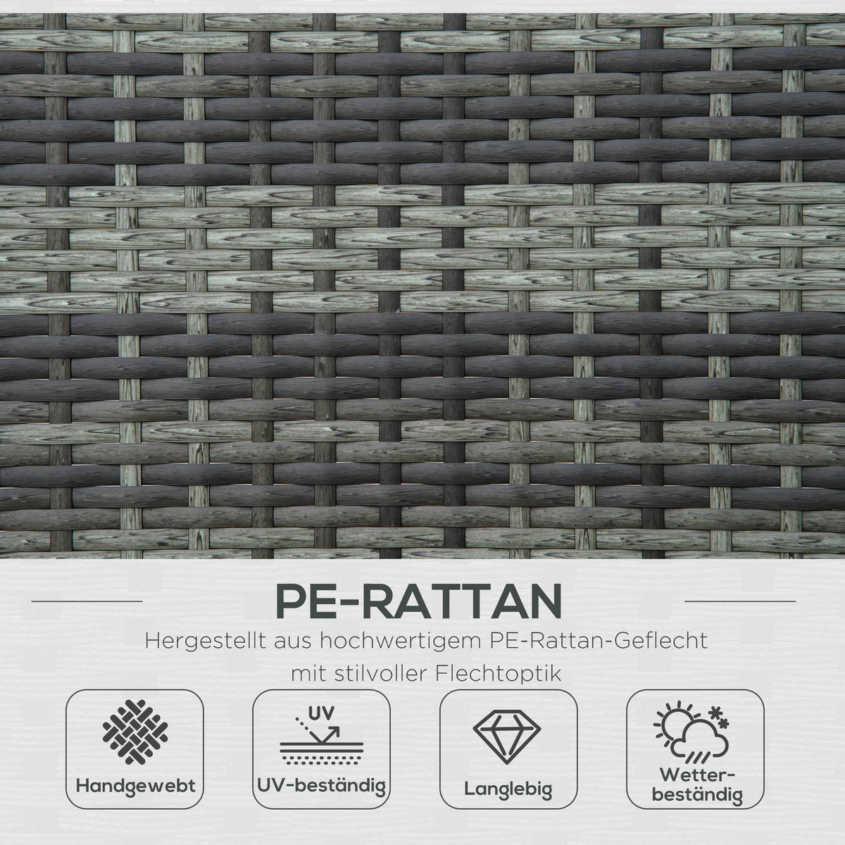 Poly Rattan Double Lounger Sun Lounger Garden Lounger For 2 People Relaxation Lounger Luxury Lounge 5-Tier Backrest Metal Pe Rattan 196X120X28Cm