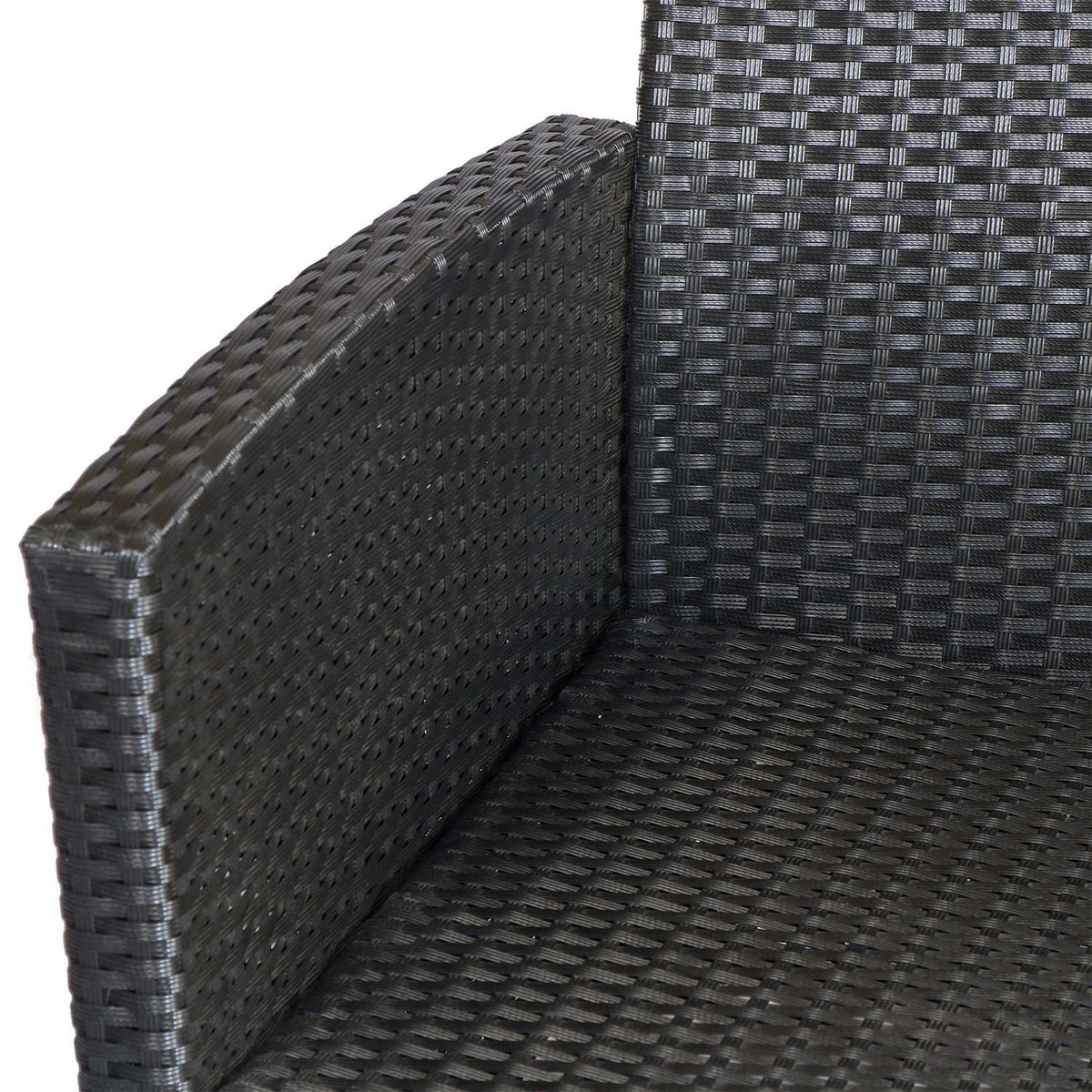 Poly Rattan Seating Set For 4 People, Garden Set, Sofa Set, Garden Furniture Set, Lounge, Metal, Luxury, Black