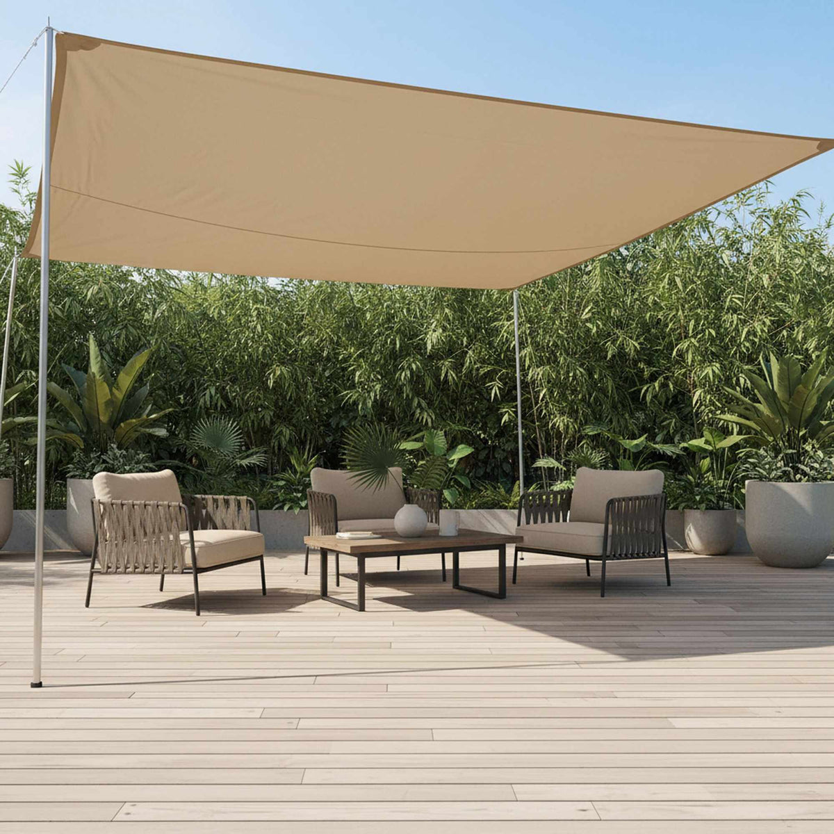 Polyester Shade Sail With Eyelets, Water-Repellent