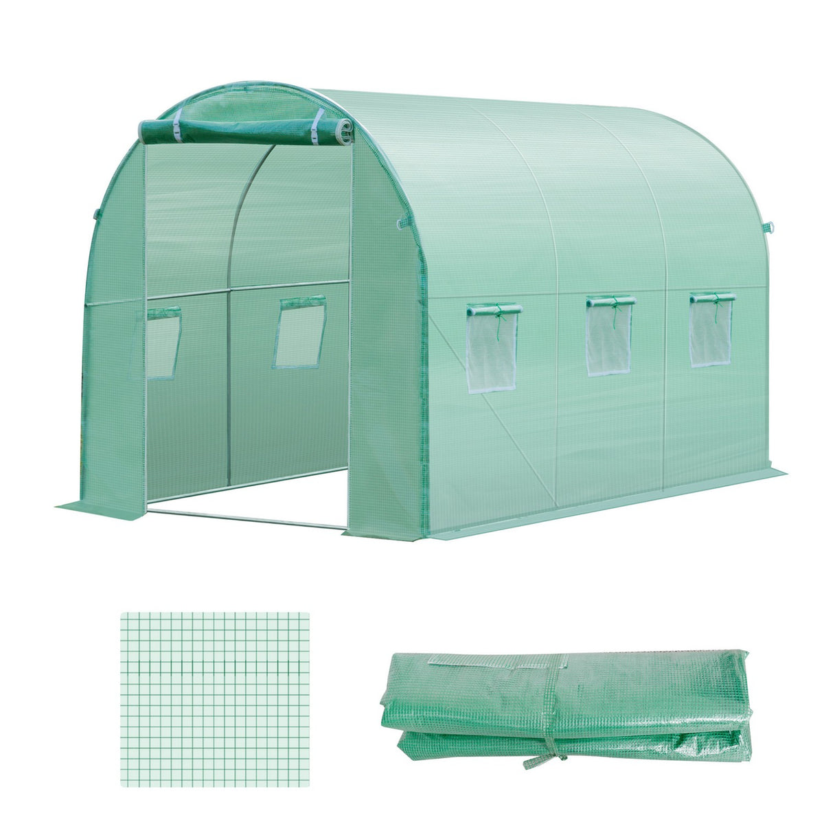 Polyethylene Film 3X2X2M Replacement Film With 6 Windows For Garden Tunnel Greenhouse Film Tunnel Greenhouse Film Garden Film Made Of Polyethylene