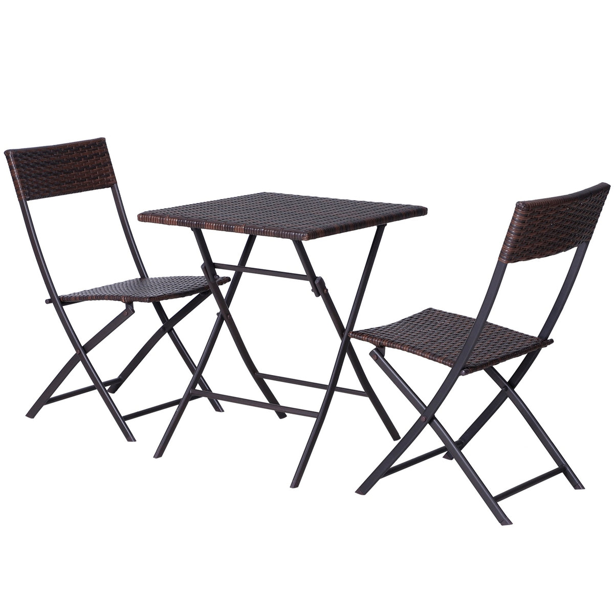 Polyrattan Bistro Set For 2 People, Rattan Garden Furniture Set, Brown