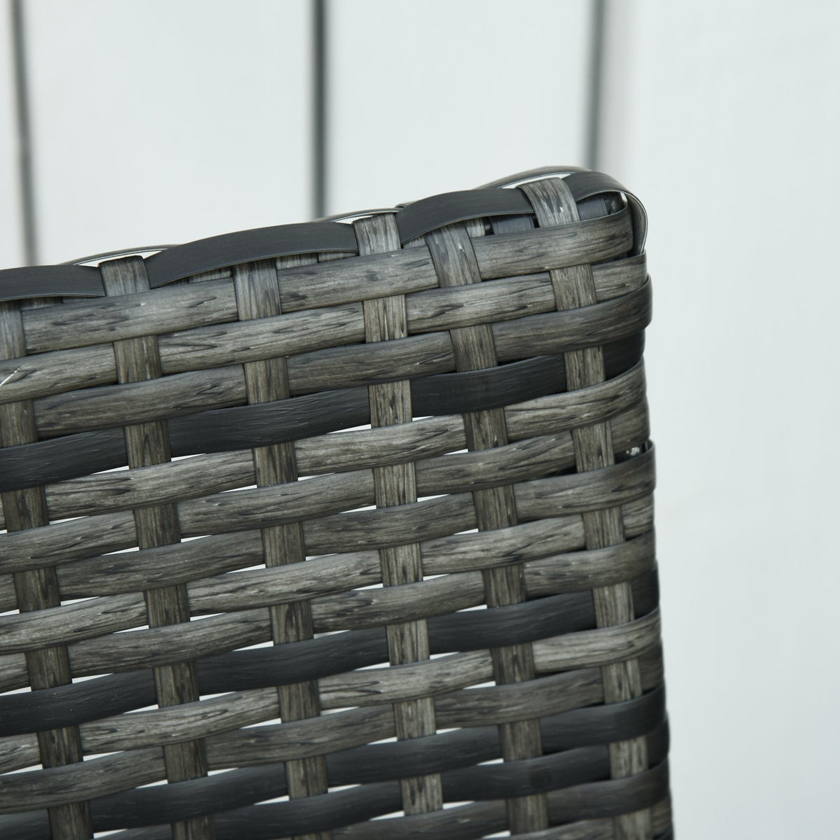 Polyrattan Garden Furniture 2 Person Balcony Set Cushion Gray