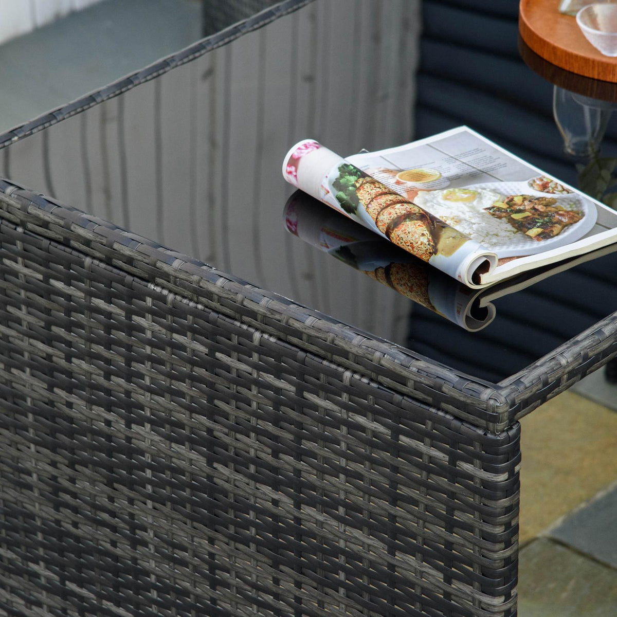 Polyrattan Garden Furniture For 4 People, Rattan Dining Group, Seating Group With Sofa Set, Steel, Grey