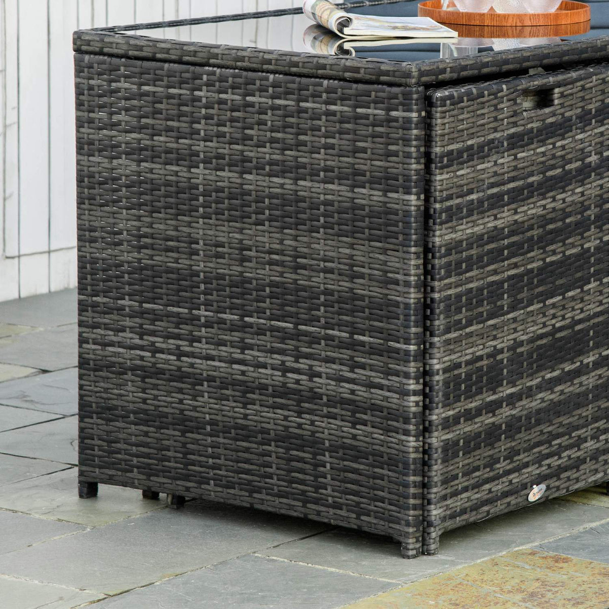 Polyrattan Garden Furniture For 4 People, Rattan Dining Group, Seating Group With Sofa Set, Steel, Grey