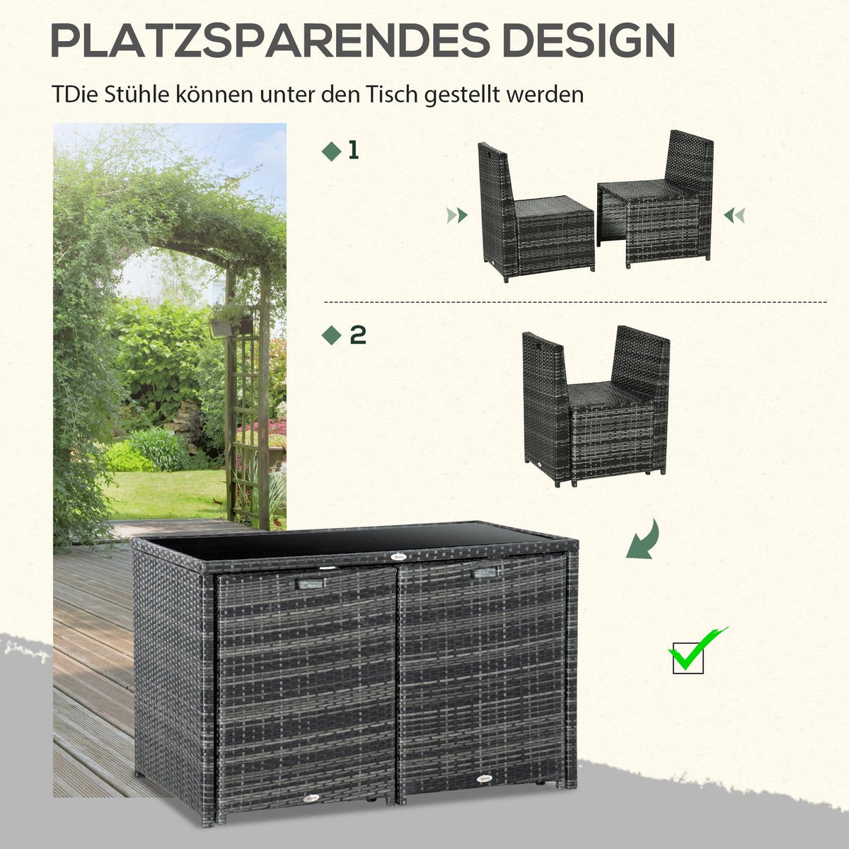 Polyrattan Garden Furniture For 4 People, Rattan Dining Group, Seating Group With Sofa Set, Steel, Grey