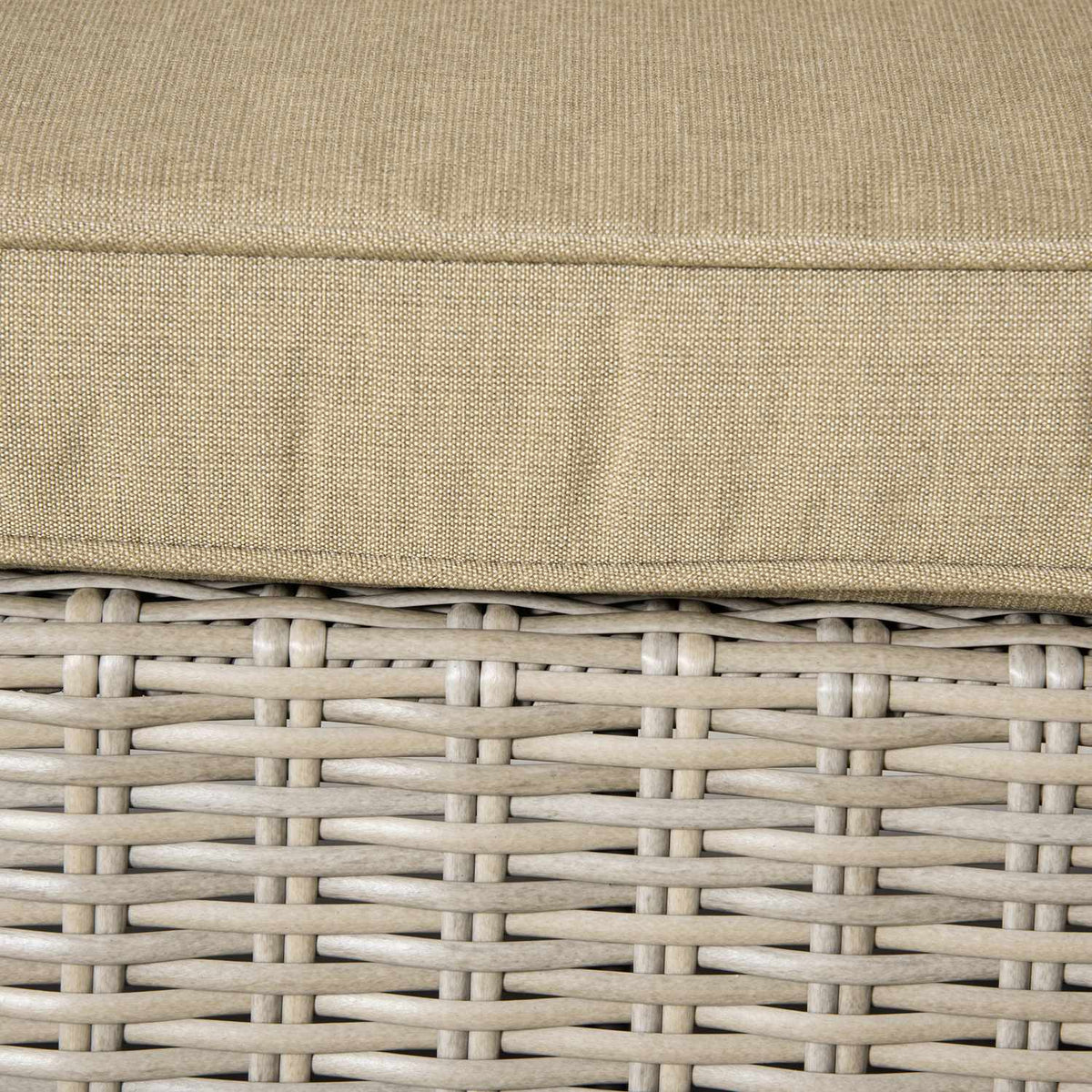 Polyrattan Garden Furniture Set 4 People Lounge Furniture Coffee Table Seat Cushion Khaki + Beige
