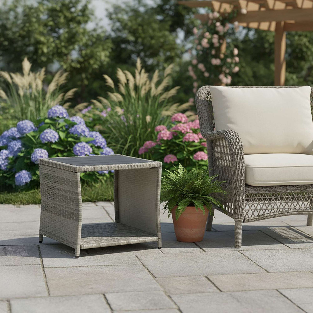 Polyrattan Outdoor Balcony Table – Weatherproof & Durable