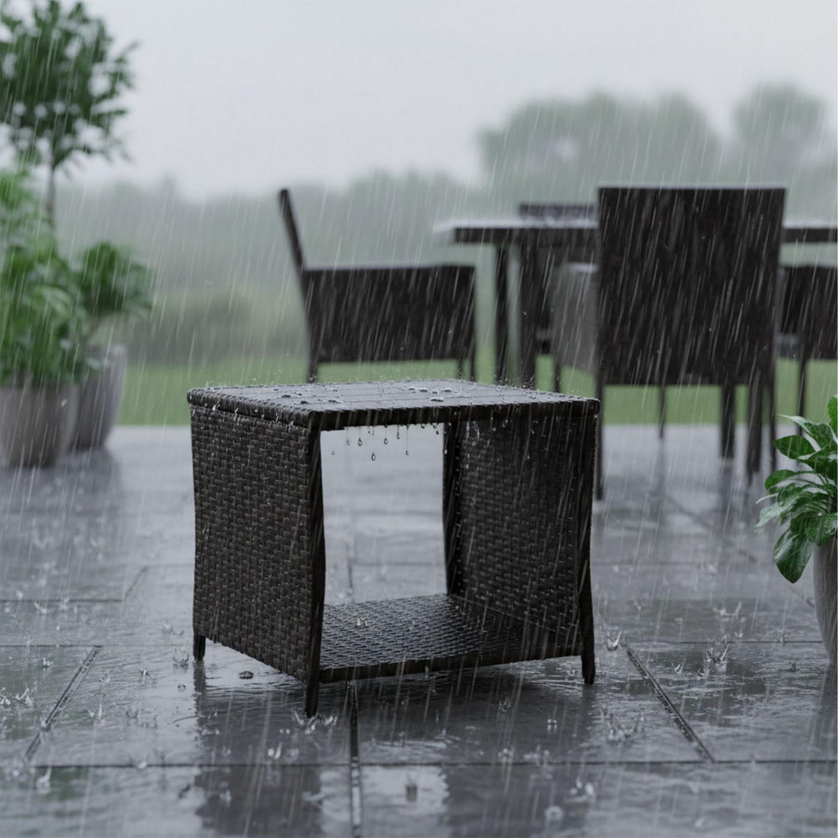 Polyrattan Outdoor Table – Weatherproof, Durable