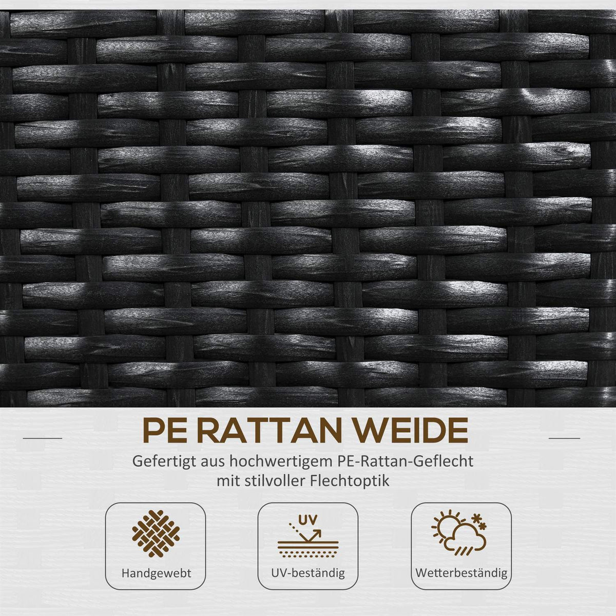 Polyrattan Raised Bed With Trellis Flower Box Plant Box Flower Bed For Garden Balcony Black 103 X 103 X 29 Cm