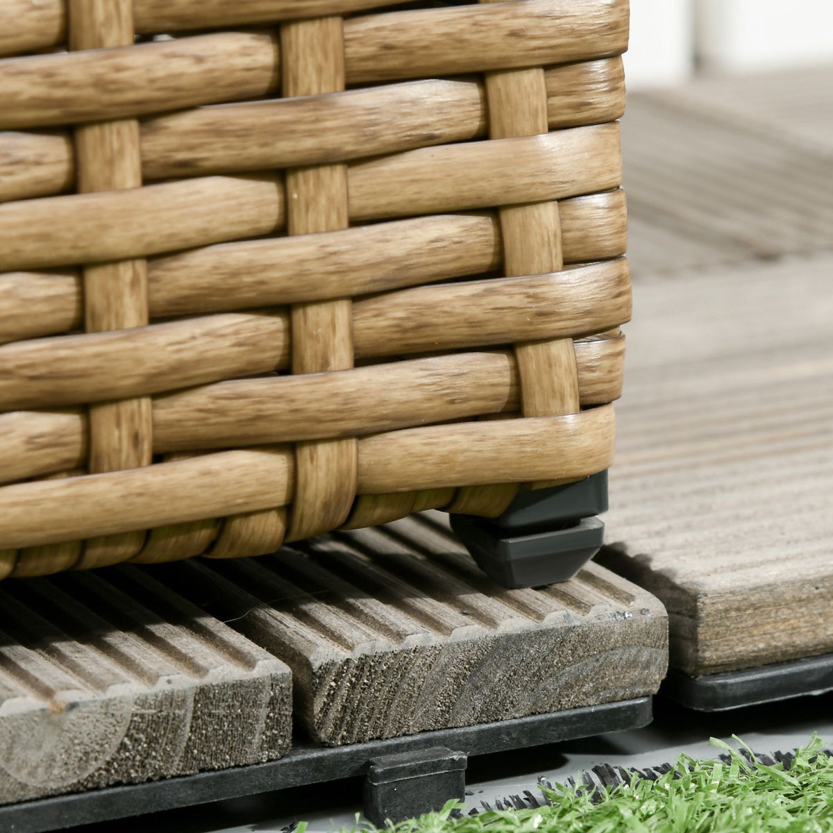 Polyrattan Raised Bed With Trellis Flower Box Plant Box Flower Bed For Garden Balcony Sand 103 X 103 X 29 Cm