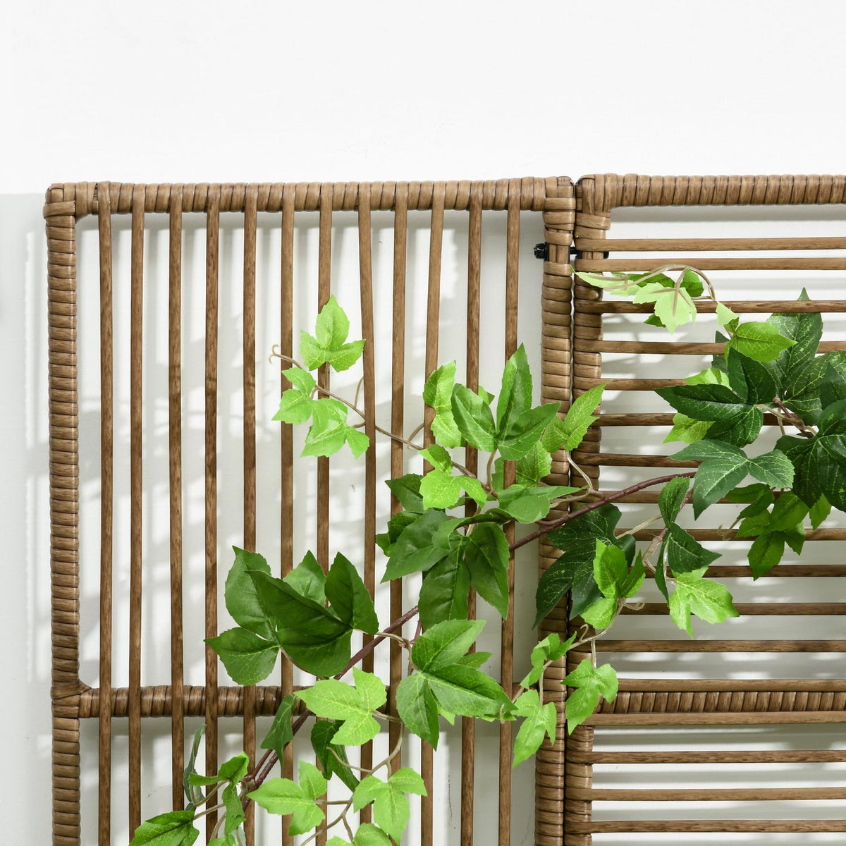 Polyrattan Raised Bed With Trellis Flower Box Plant Box Flower Bed For Garden Balcony Sand 103 X 103 X 29 Cm