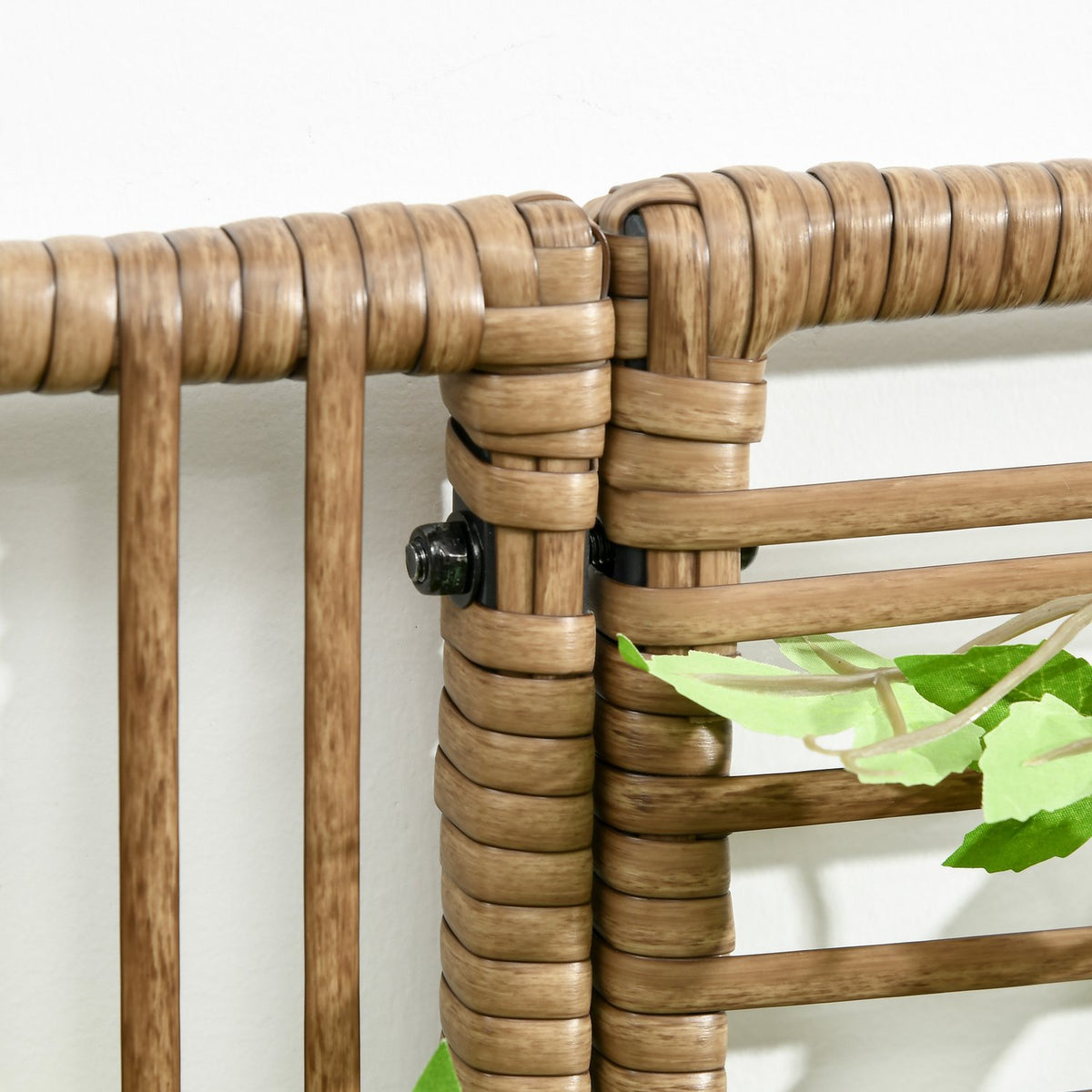 Polyrattan Raised Bed With Trellis Flower Box Plant Box Flower Bed For Garden Balcony Sand 103 X 103 X 29 Cm