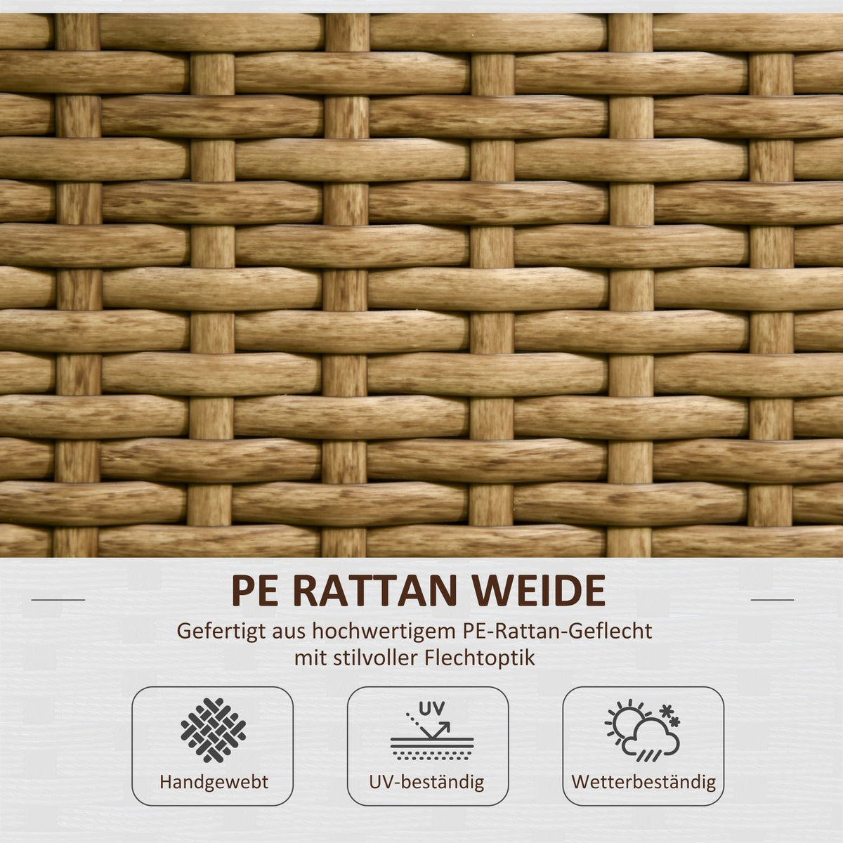 Polyrattan Raised Bed With Trellis Flower Box Plant Box Flower Bed For Garden Balcony Sand 103 X 103 X 29 Cm