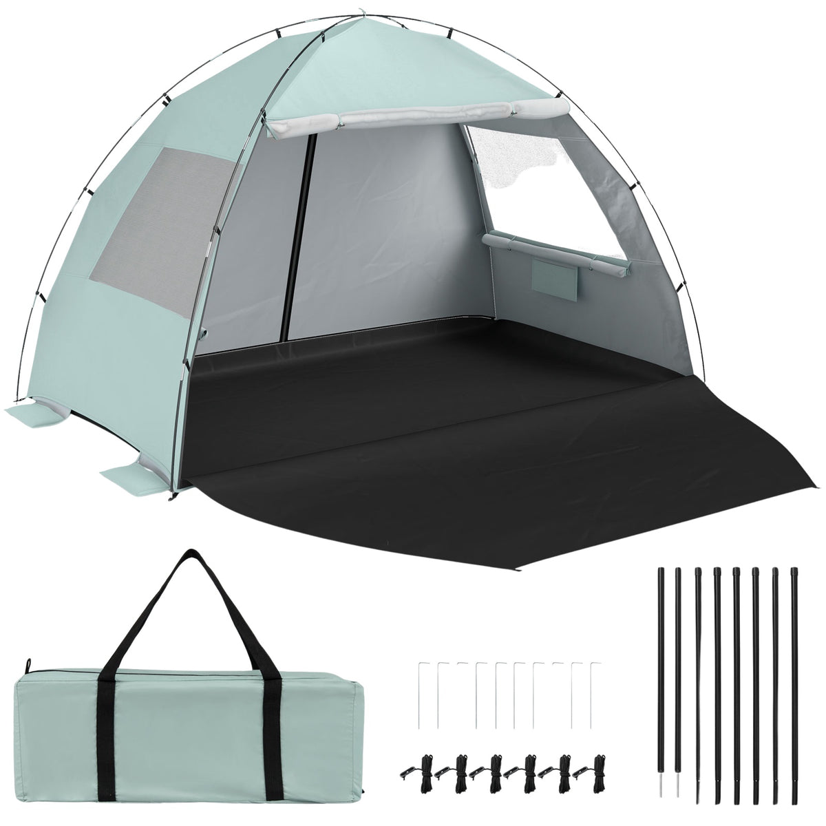 Pop-Up Beach Tent, UPF50+ Sun Shelter, 5-6 Person