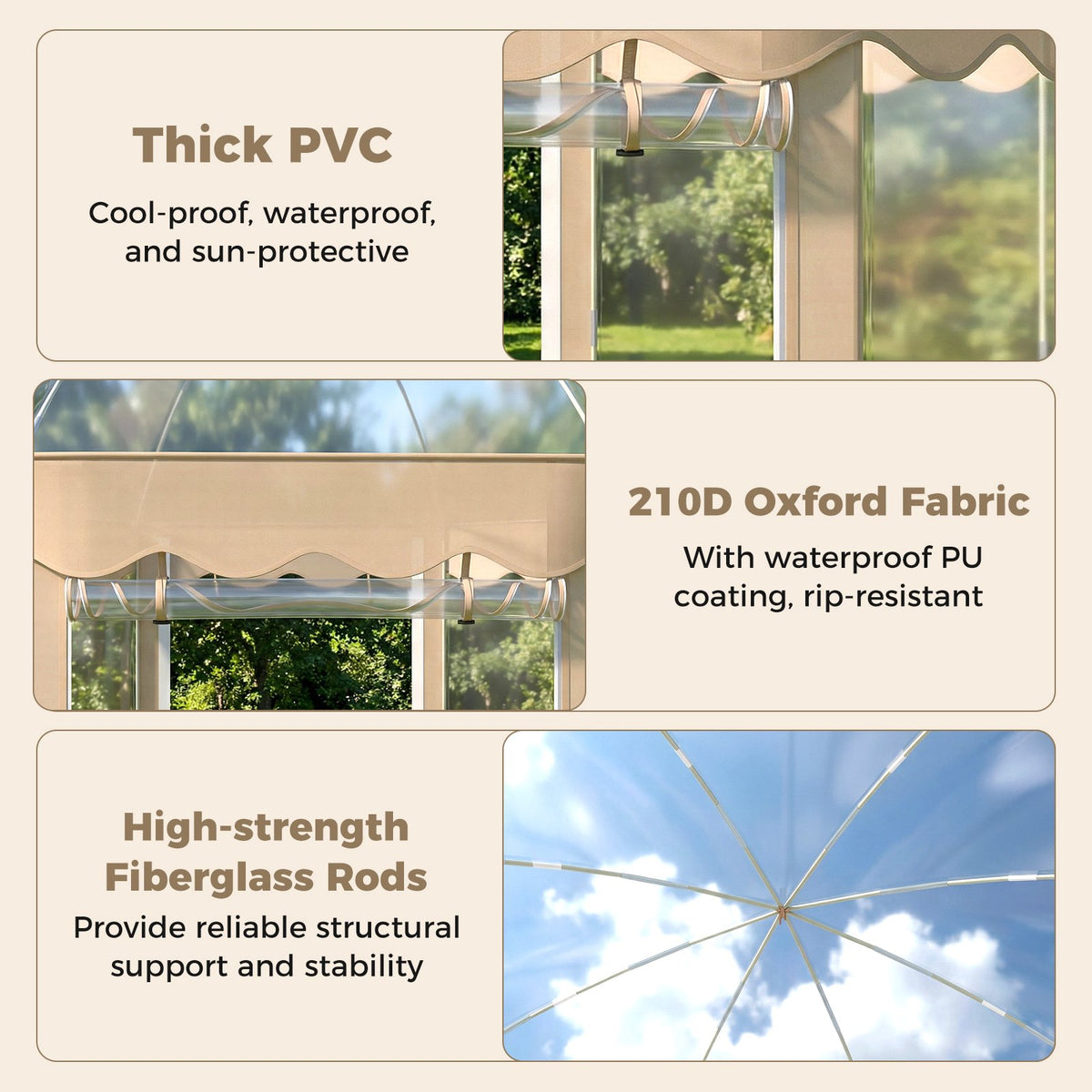 Pop-Up Bubble Tent 10x10 Ft, 8-10 Person, Clear PVC