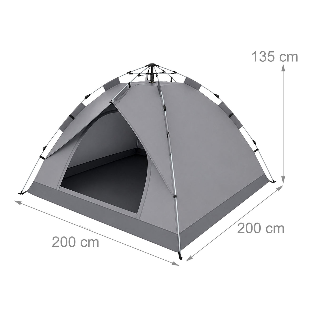 Pop-Up Camping Tent for 3–4 People, UV Protection