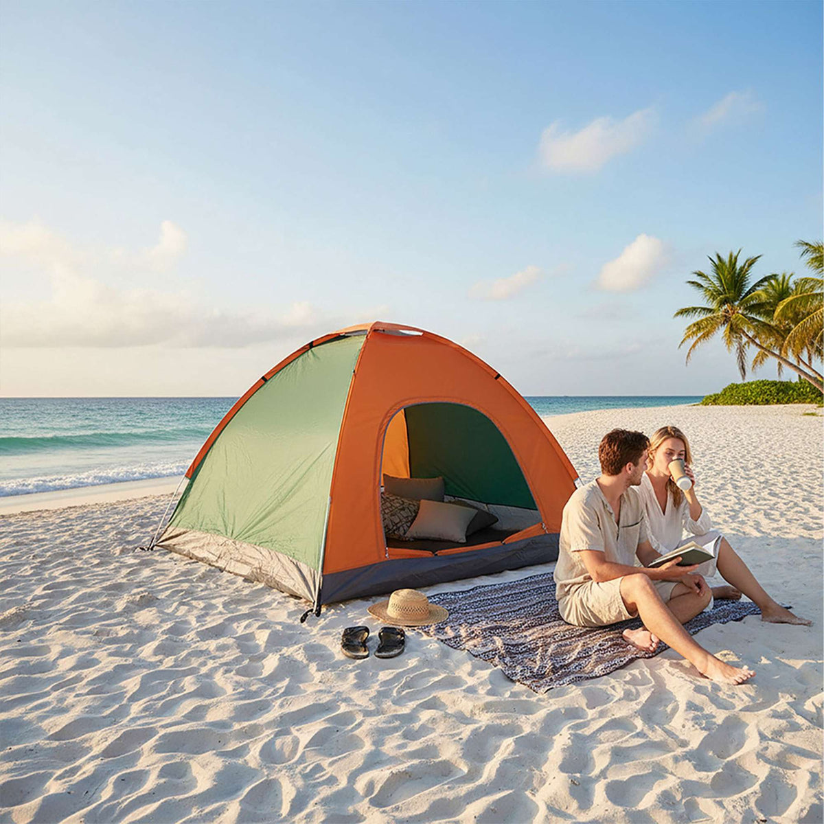 Pop-Up Camping Tent for 3 People, Waterproof & UV-Resistant