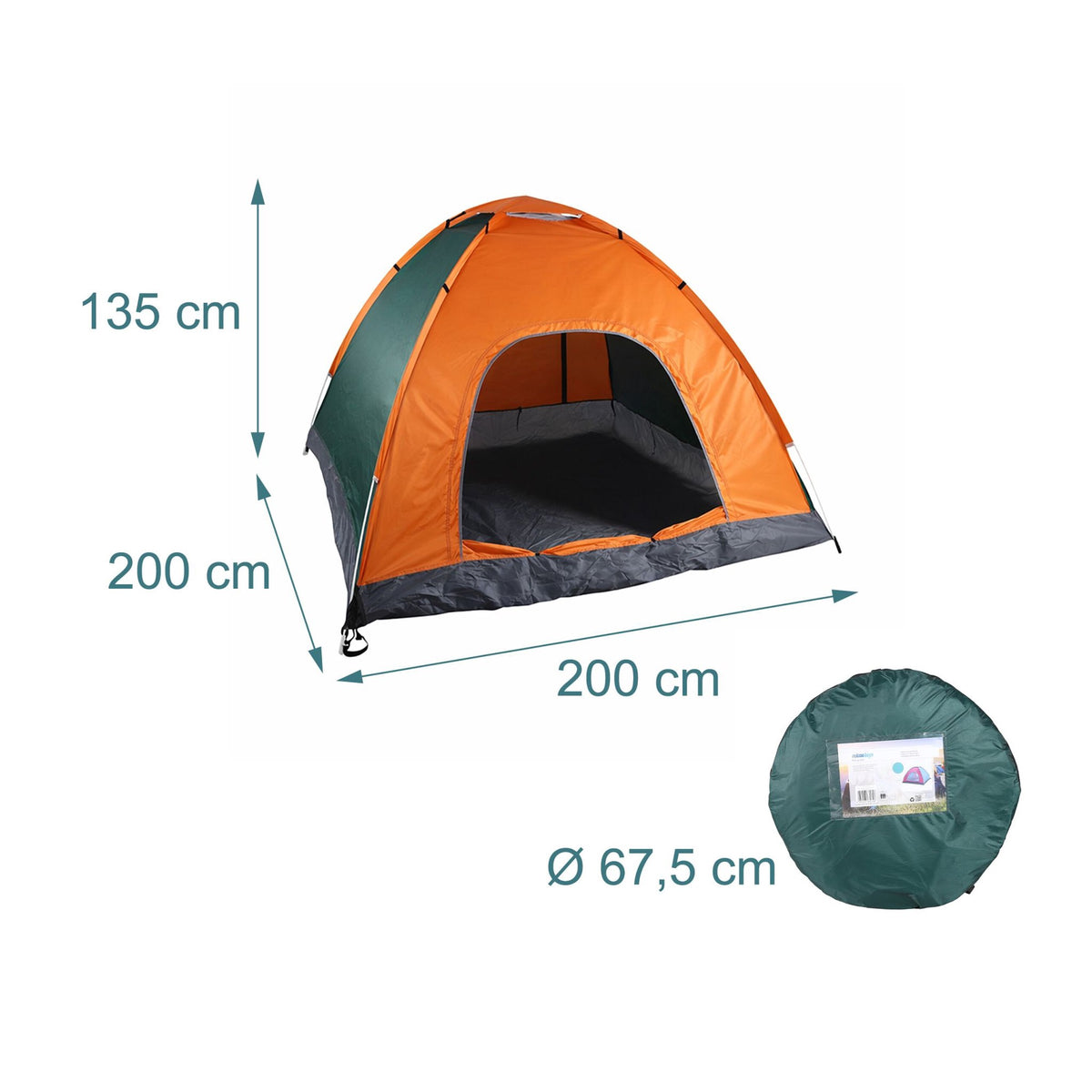 Pop-Up Camping Tent for 3 People, Waterproof & UV-Resistant
