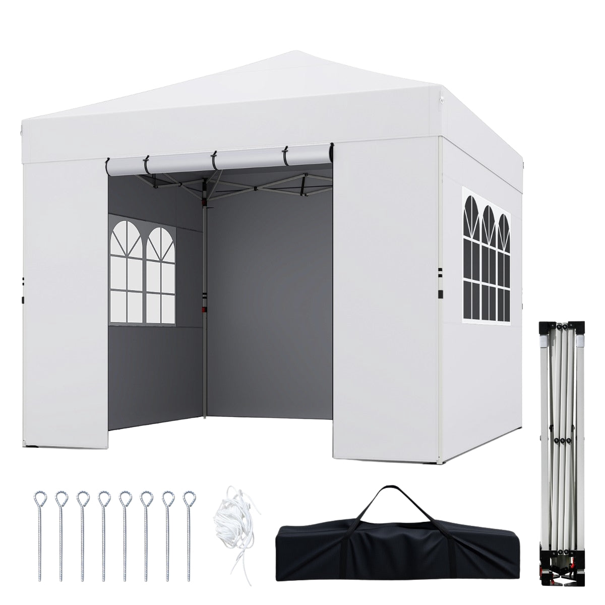 Pop Up Canopy Tent 3 x 3 m, 4 Sidewalls, Waterproof