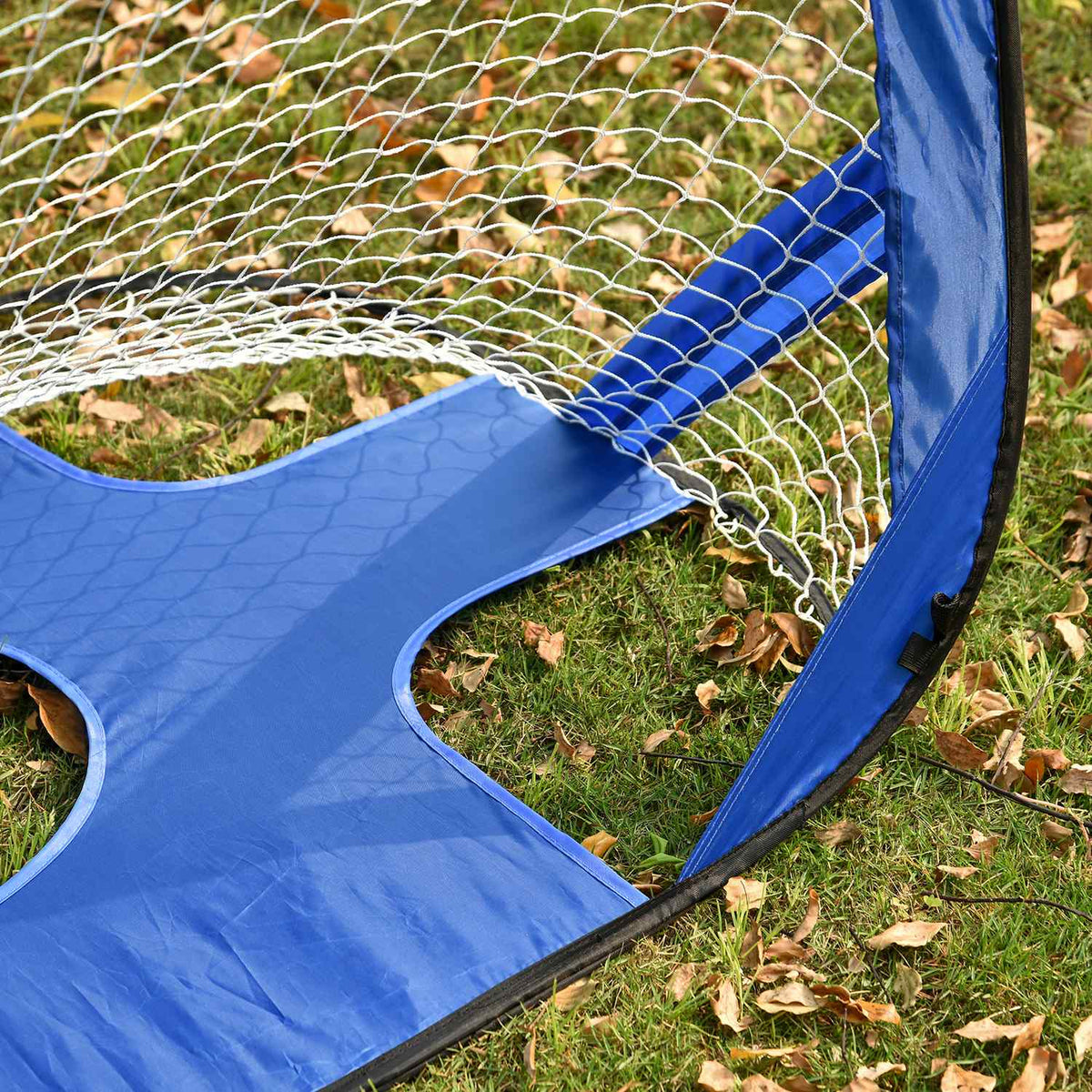 Pop Up Football Goals Portable Football Net, Set Of 2 Mini Goals, Foldable With Carry Bag, Blue, 123X80X80 Cm