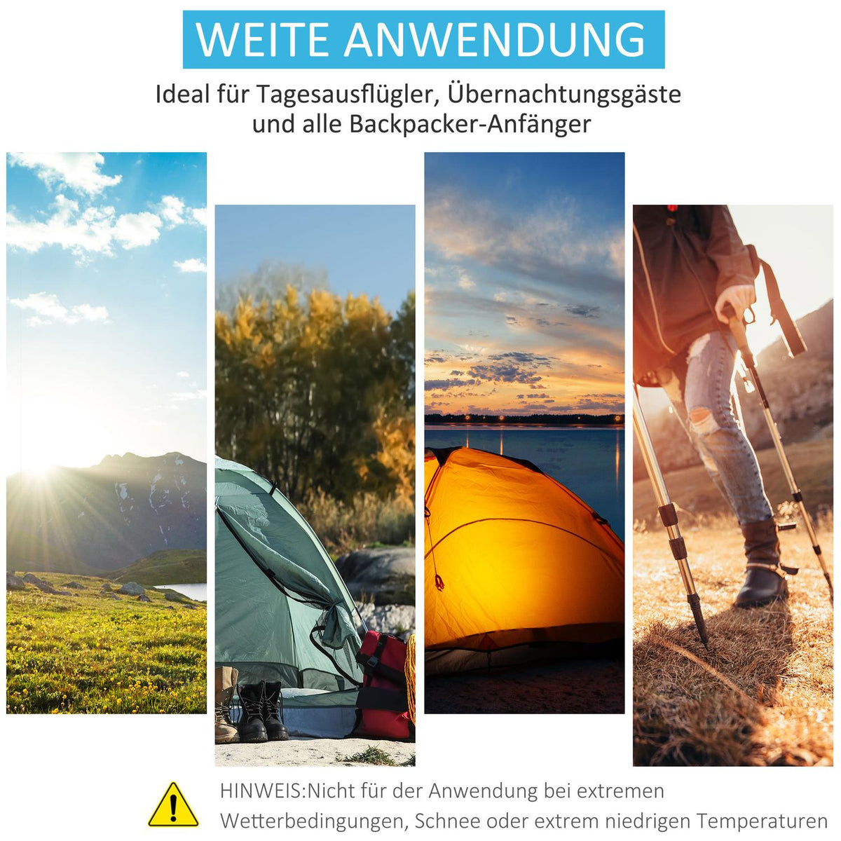 Pop-Up Tent For 1-2 People Lightweight Camping Tent For 3 Seasons, Polyester & Fiberglass, Blue+Grey, 220X108X110Cm