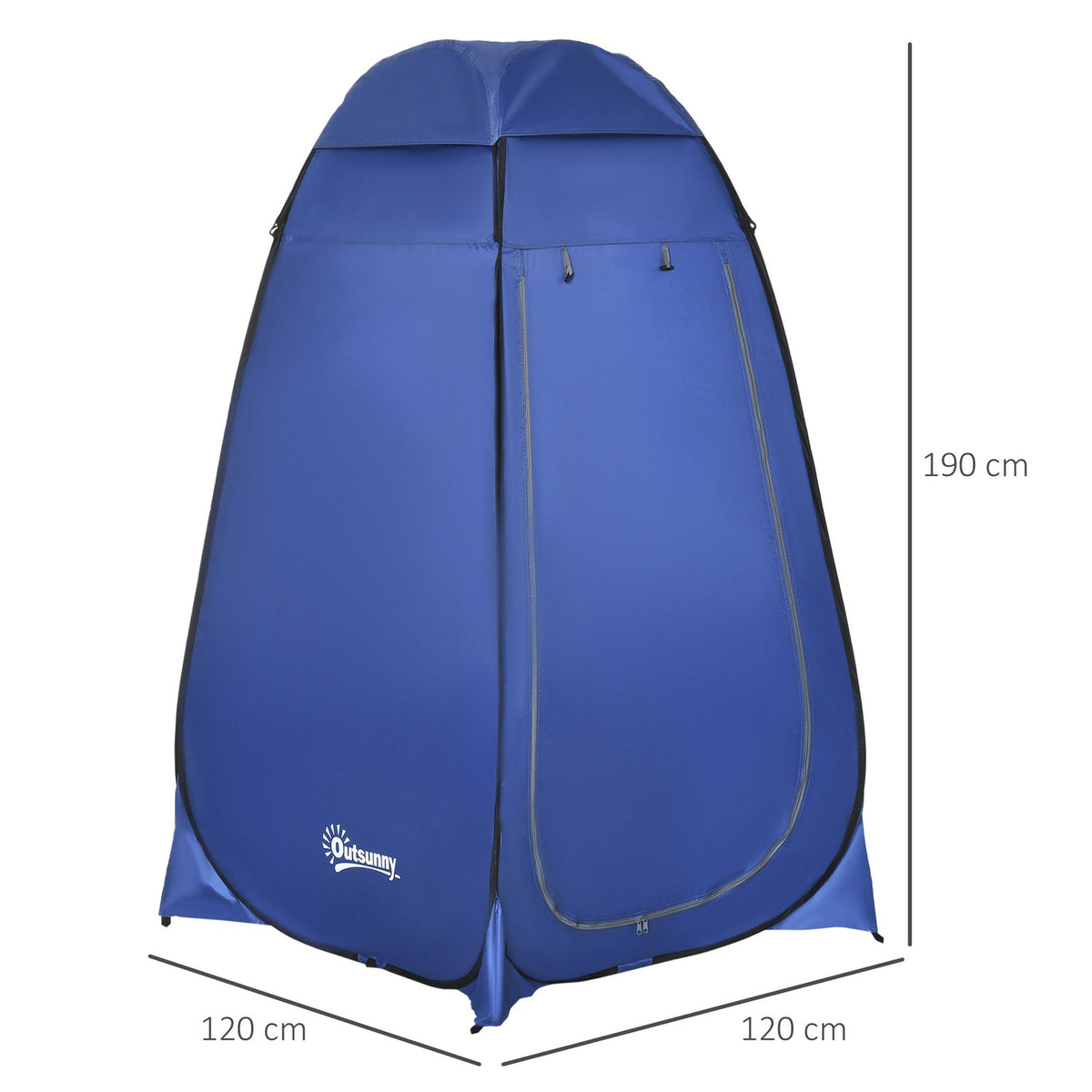 Pop Up Toilet Tent Mobile Camping Shower Tent Changing Tent With Inner Pocket Shower Cubicle Waterproof Polyester Dark Blue 120 X 120 X 190 Cm