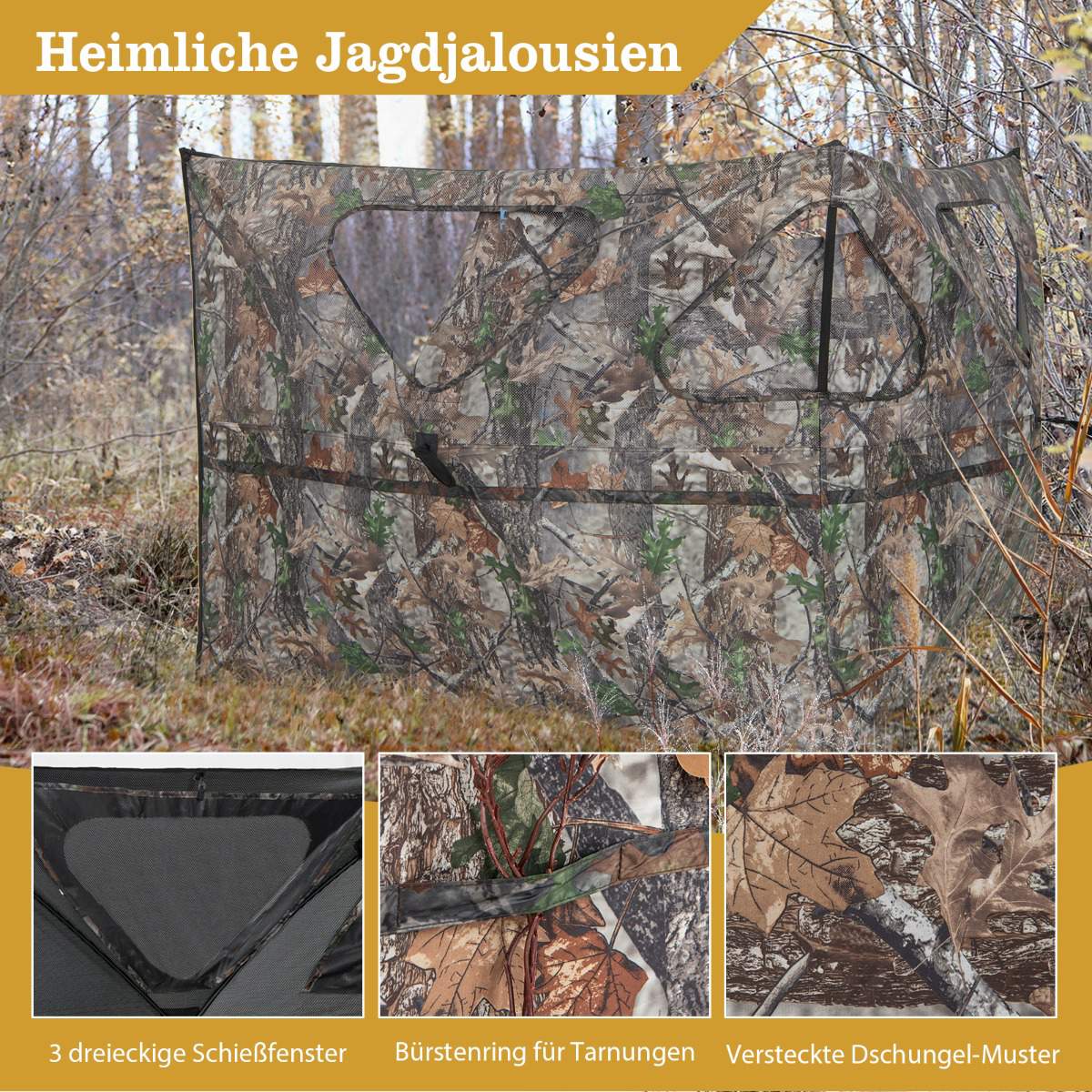 Portable 360 Hunting Blind Pop-Up Camouflage Tent with Bag