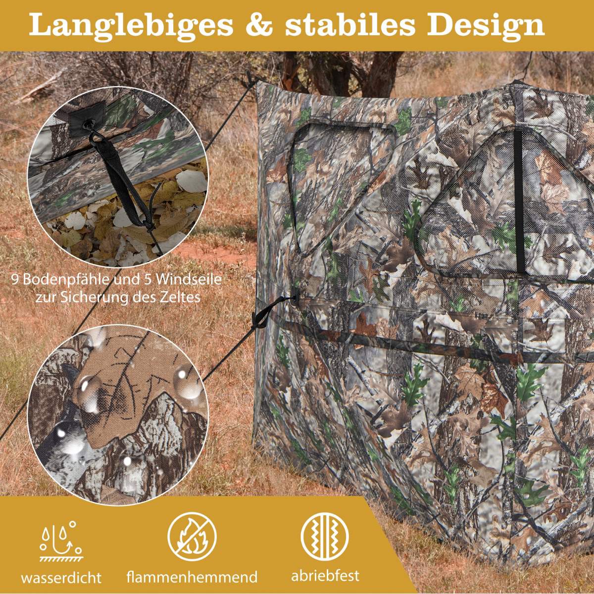 Portable 360 Hunting Blind Pop-Up Camouflage Tent with Bag