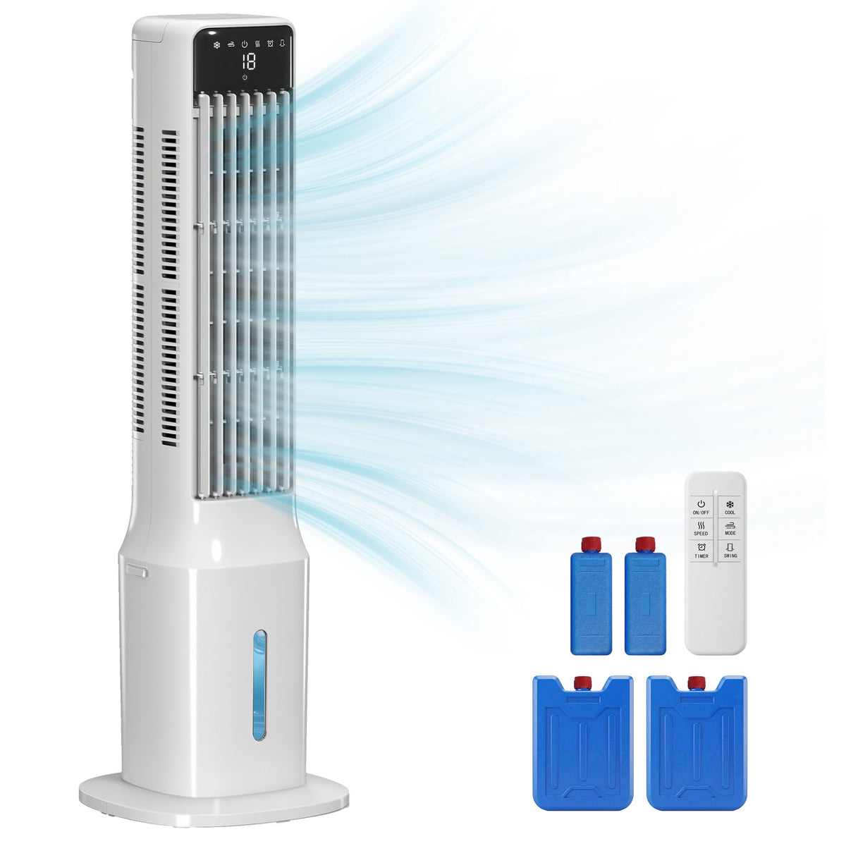 Portable 3-in-1 Air Cooler, 9L Tank, 48 Oscillation, White