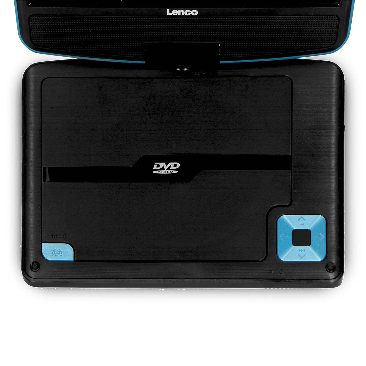 Portable 9" DVD player with USB headphones and mounting bracket Blue / Black