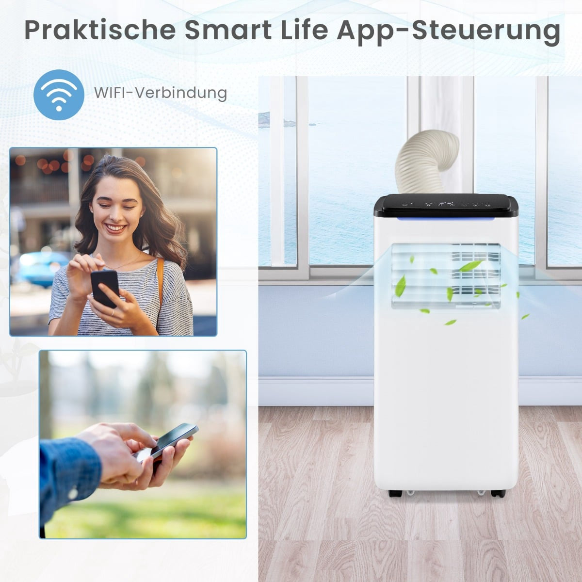 Portable Air Conditioner 9000 BTU, 4-in-1, Smart Control