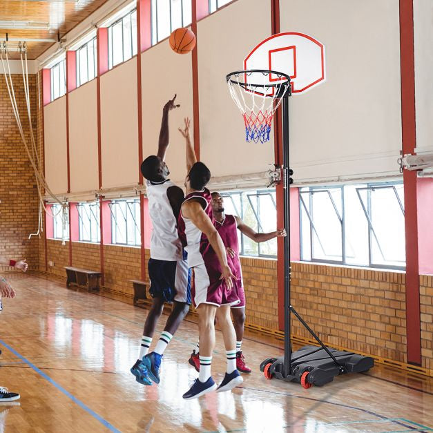 Portable Basketball Hoop, Adjustable Height, 28 In Backboard
