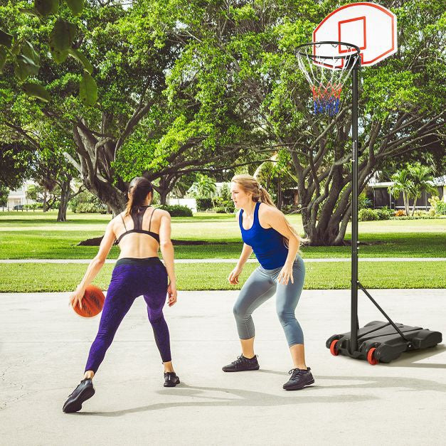 Portable Basketball Hoop, Adjustable Height, 28 In Backboard