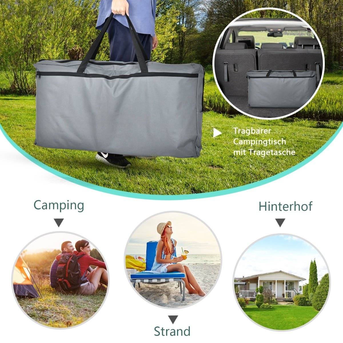 Portable Camping Kitchen Cabinet with 6 Shelves & Carry Bag