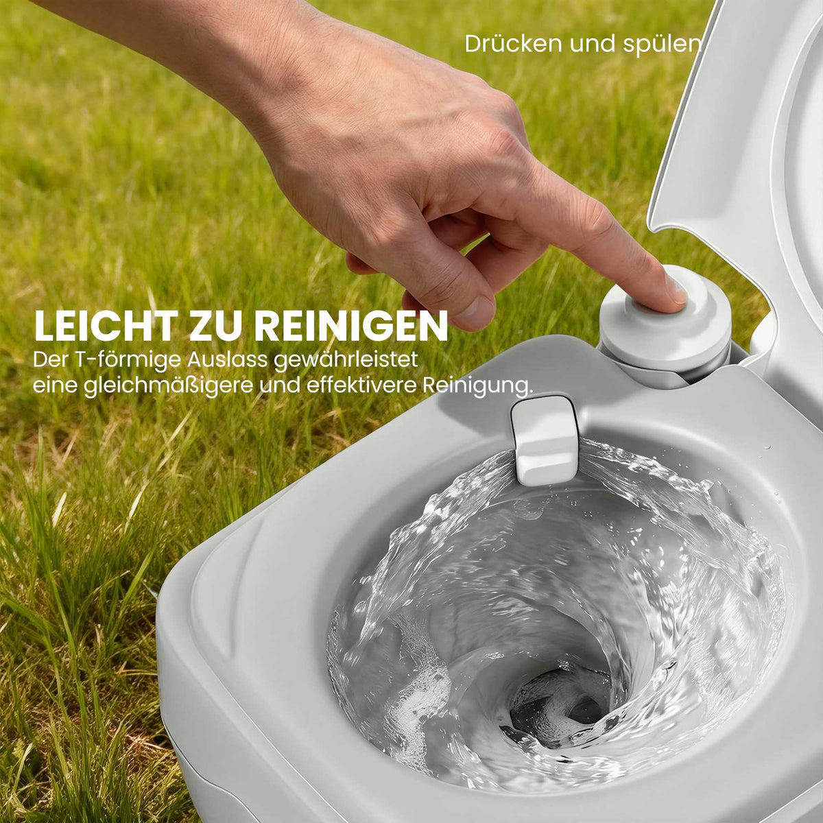 Portable Camping Toilet, 20L Waste Tank, 147kg Capacity