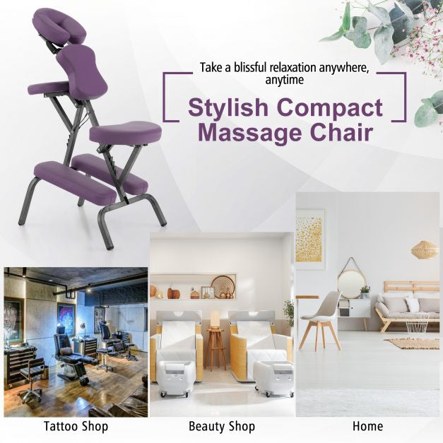 Portable Foldable Massage Chair, Height Adjustable, Bag